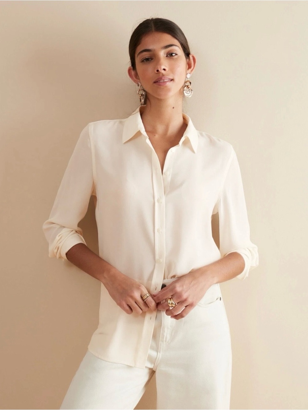 Banana Republic Dillon Classic Fit Effortless Drape Button-Down Shirt Size M.